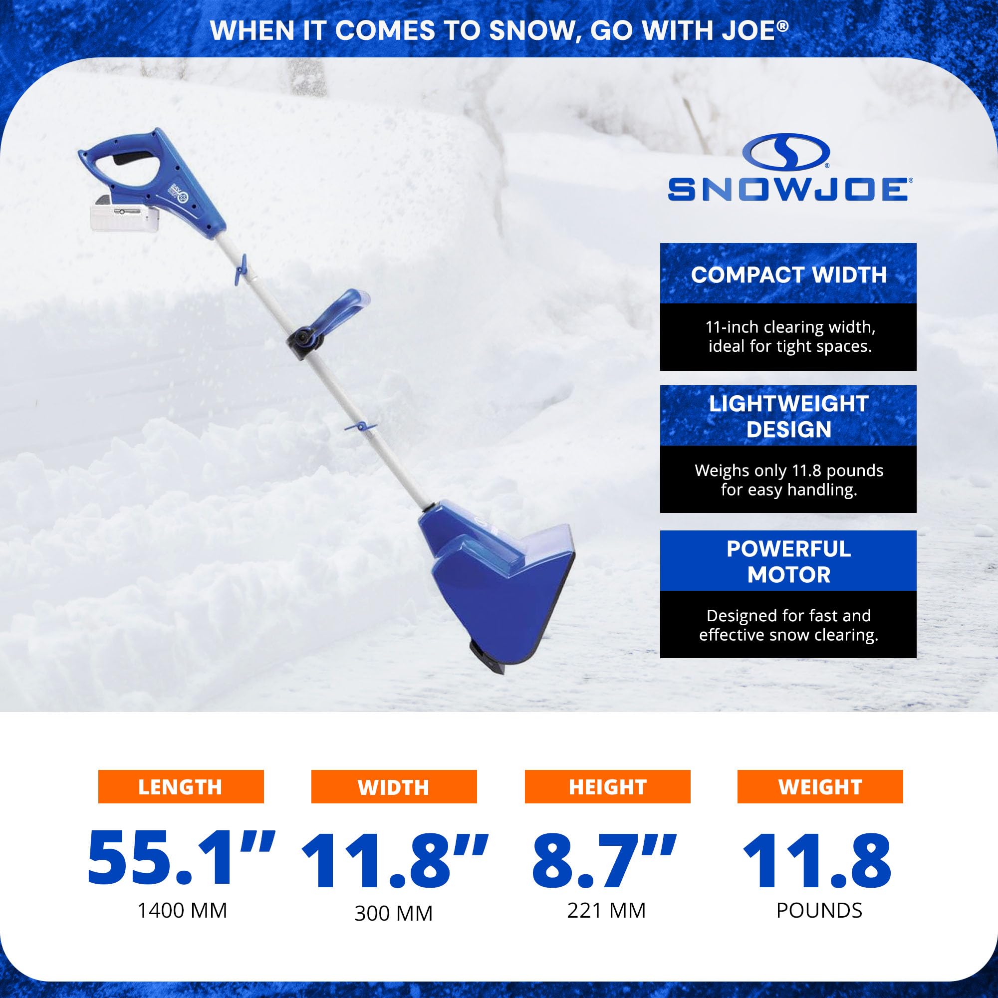 Snow Joe 2 Pack 24 Volt Cordless Snow Shovel Kit for Driveway Snow Removal