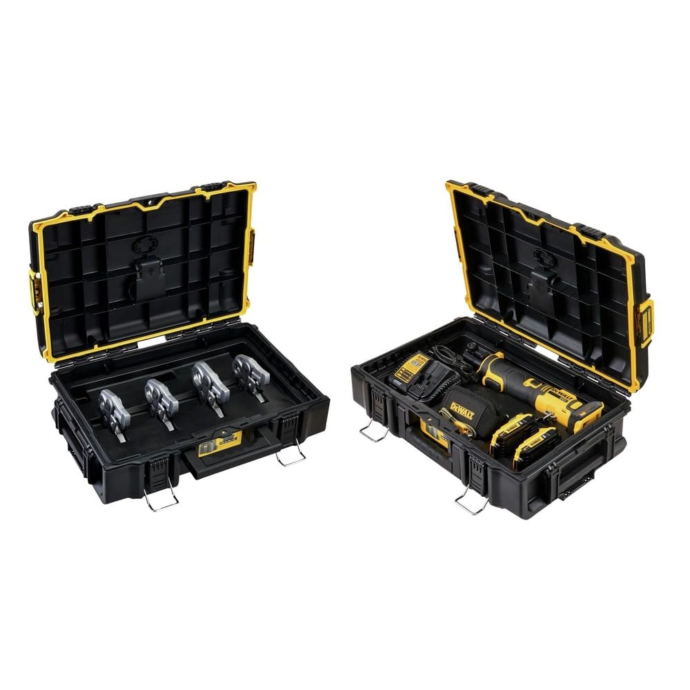 DEWALT 20V MAX Compact Press Tool Kit with CTS Jaws, 1/2-1-1/4 Inch 2 Batteries and Charger Included (DCE210D2K)