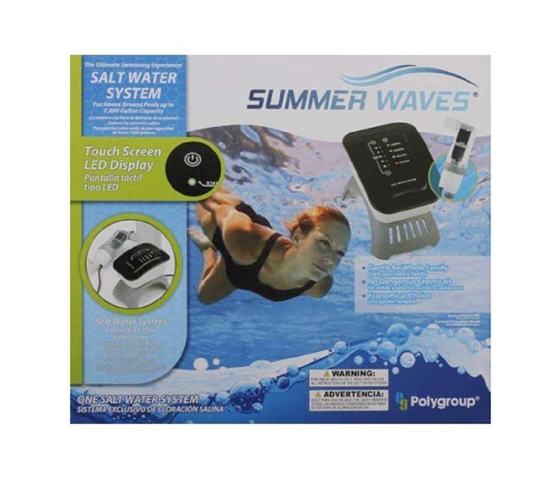 SUMMER WAVES SALT WATER SYSTEM FOR ABOVE GROUND POOLS W/ TOUCH LED DISPLAY