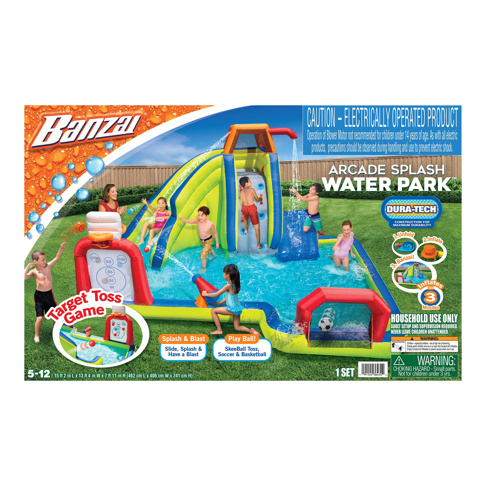 Banzai Inflatable Arcade Splash Water Park