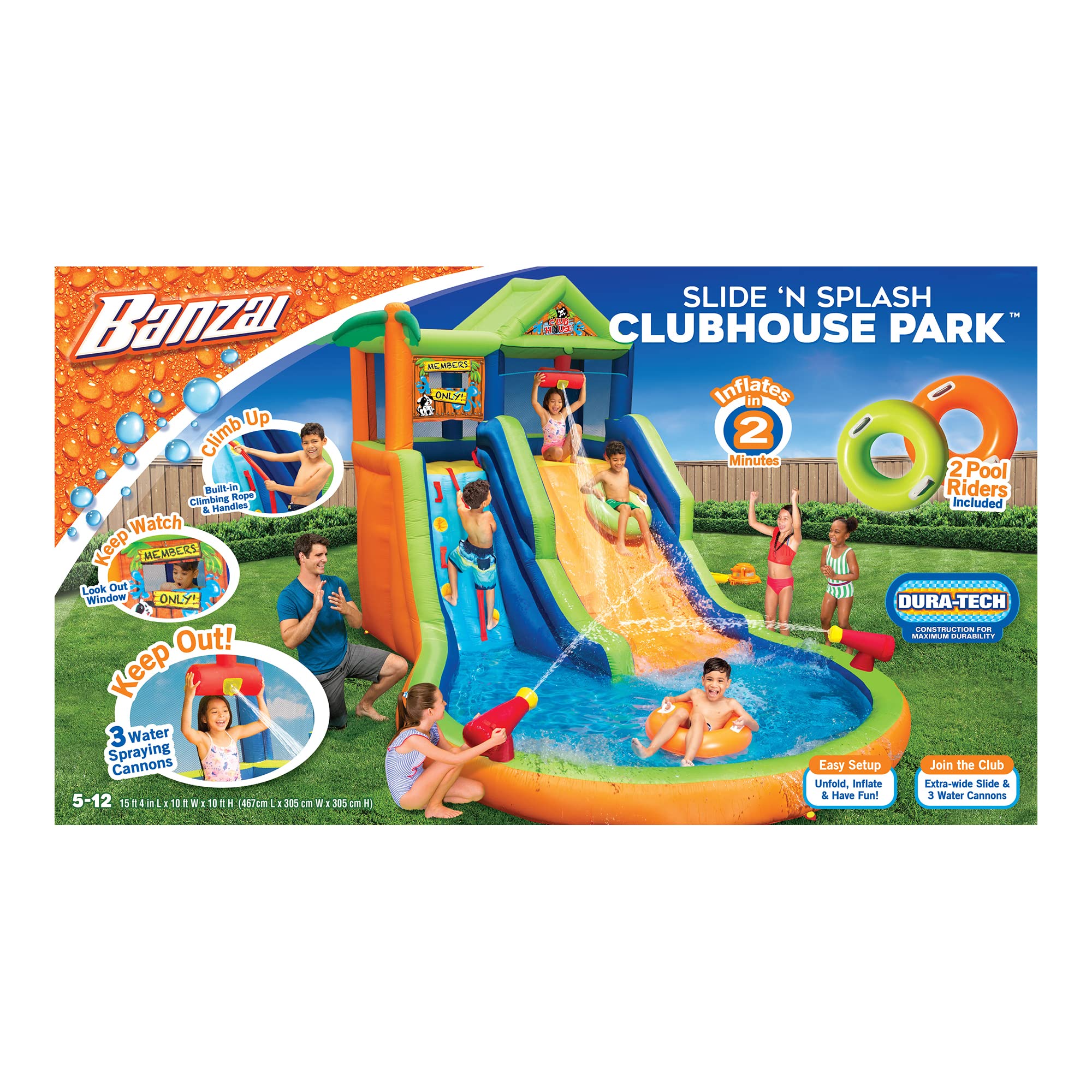BANZAI Slide 'N Splash Clubhouse Water Park