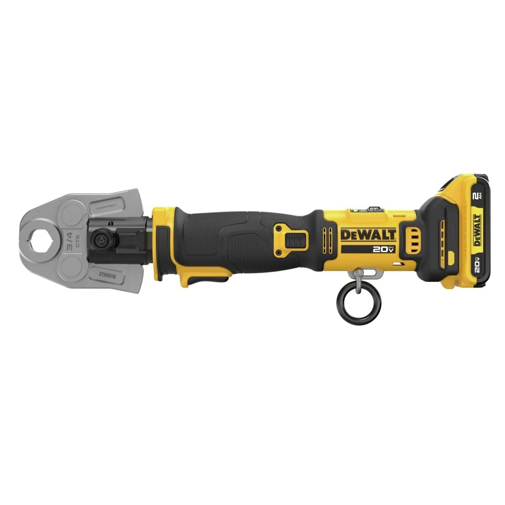 DEWALT 20V MAX Compact Press Tool Kit with CTS Jaws, 1/2-1-1/4 Inch 2 Batteries and Charger Included (DCE210D2K)