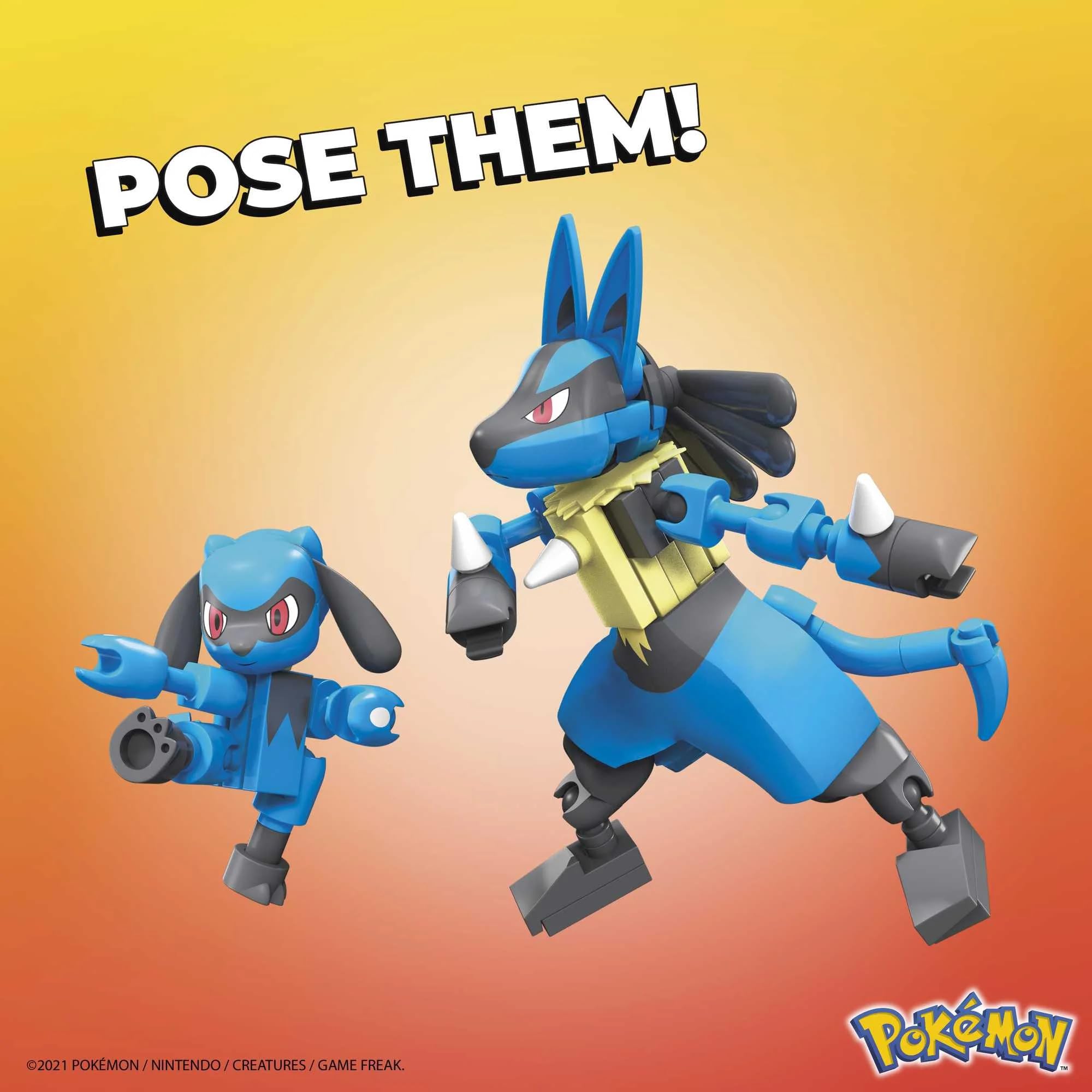 MEGA Pokemon Riolu Evolution Set - 95pc Anime Building Set - Articulated Figures - Ages 6+