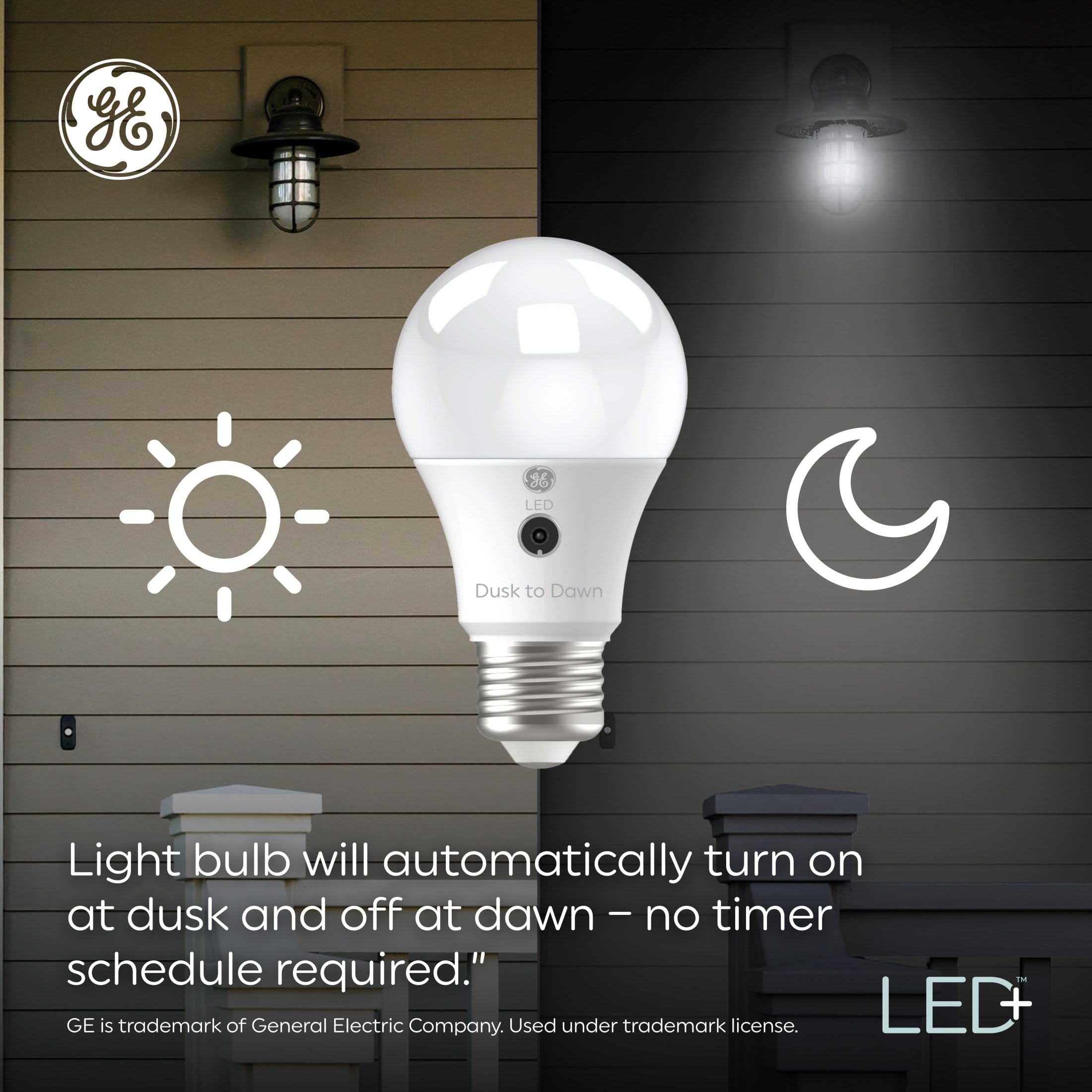 GE LED+ CA11 Dusk to Dawn LED Light Bulbs