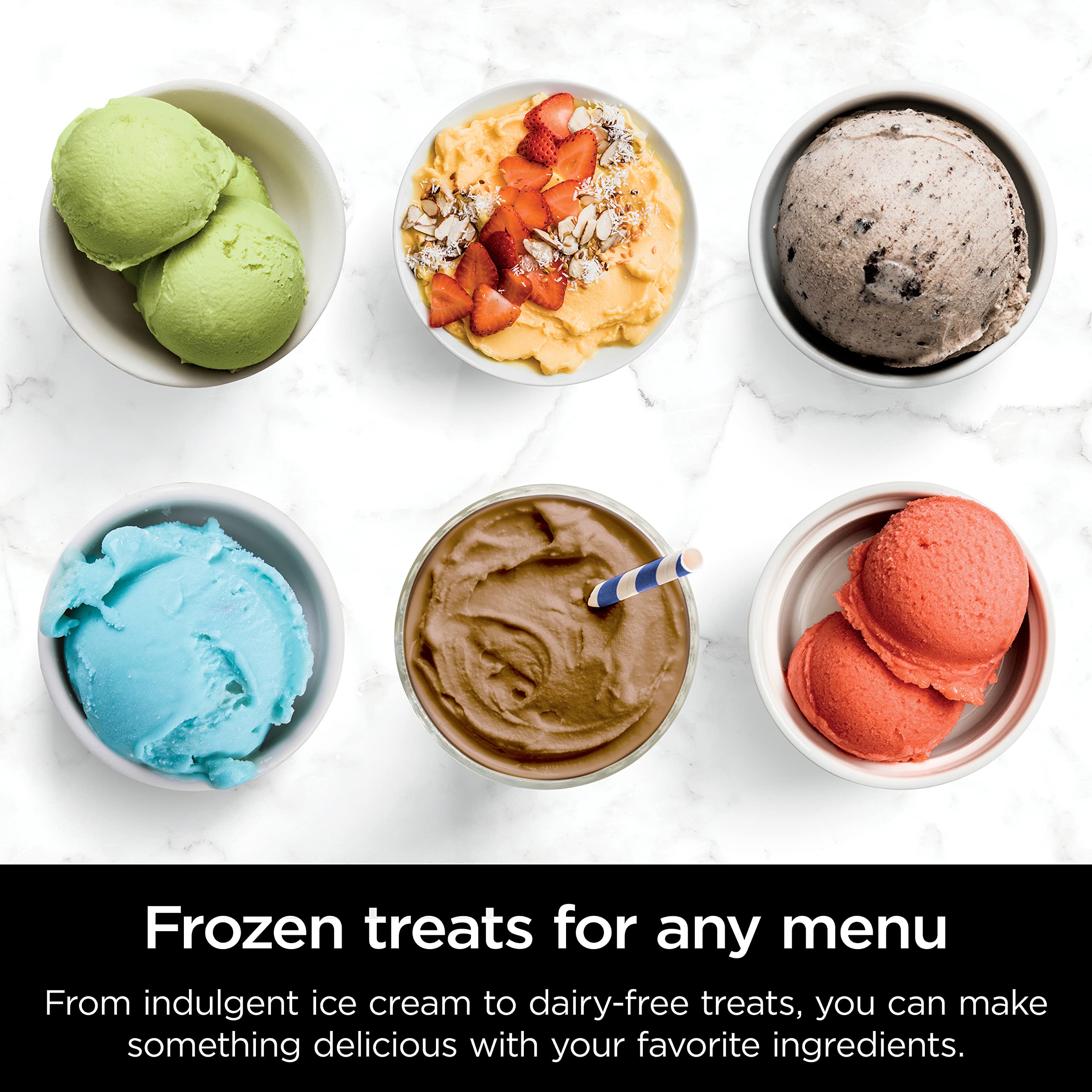 Ninja CREAMi Ice Cream Maker, for Gelato, Mix-ins, Milkshakes, Sorbet, Smoothie Bowls & More, 7 One-Touch Programs, with (2) Pint Containers & Lids, Compact Size, Perfect for Kids