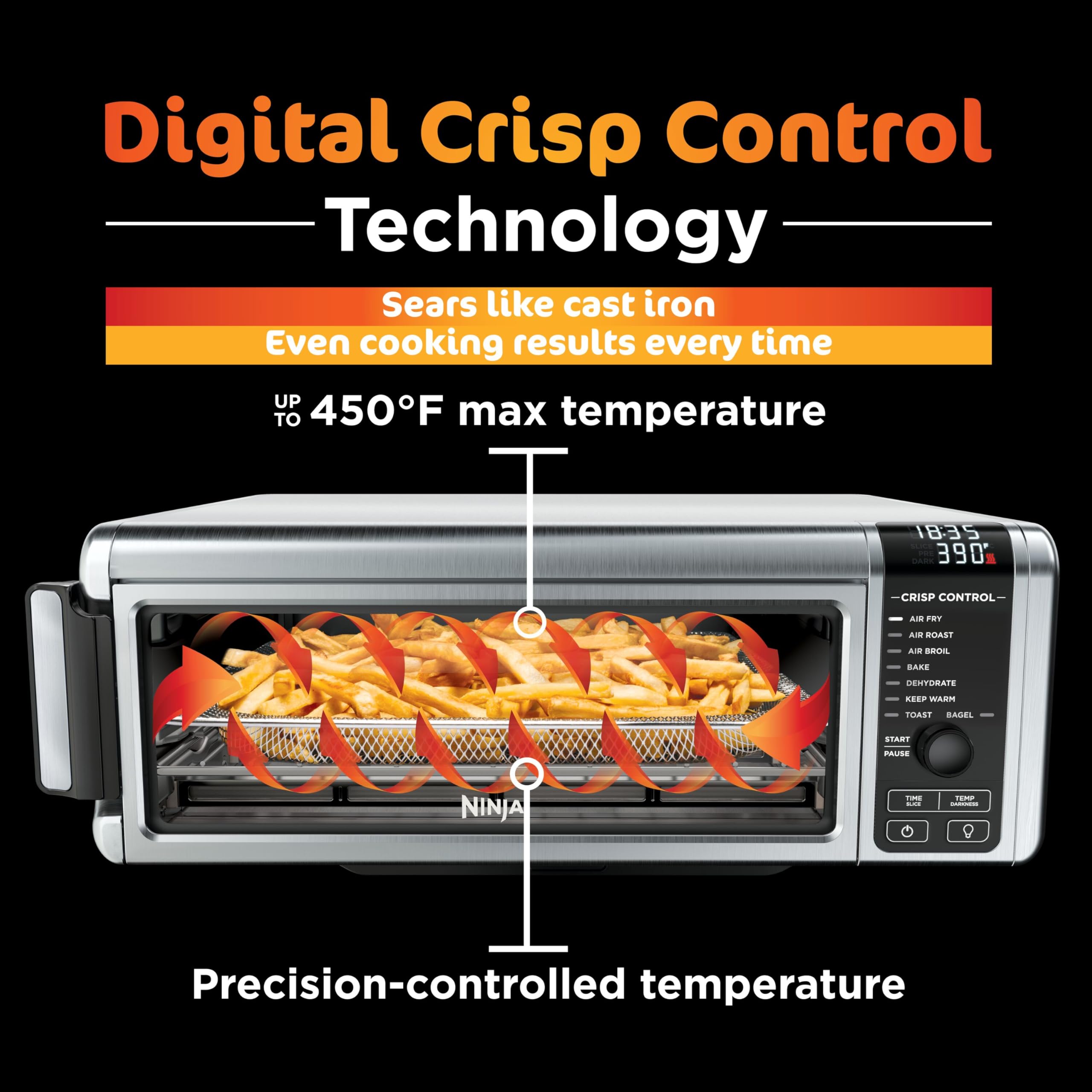 Ninja SP101 Digital Air Fry Countertop Oven with 8-in-1 Functionality
