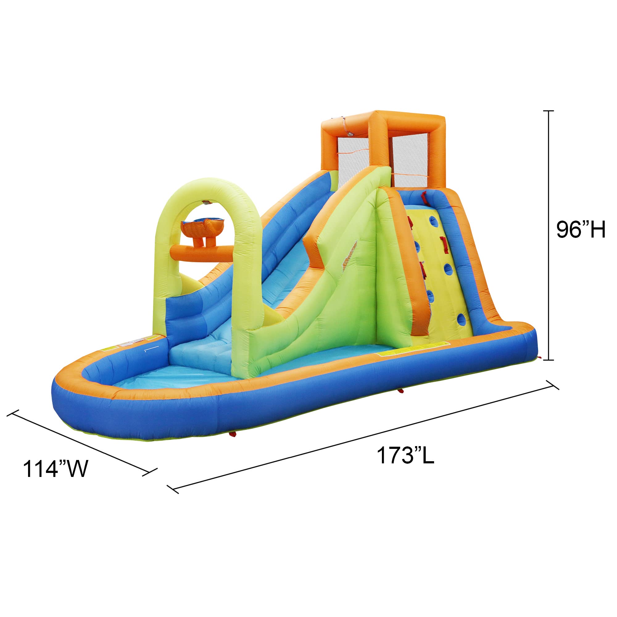 Banzai Plummet Falls Adventure Slide, Length: 14 ft 4 in, Width: 9 ft 6 in, Height: 8 ft