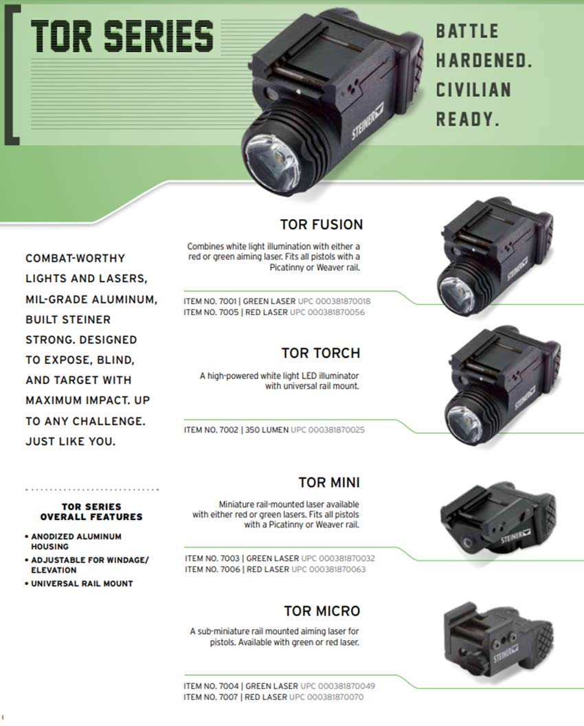 Steiner eOptics TOR Mini Pistol Device Weapon Light Aiming Laser