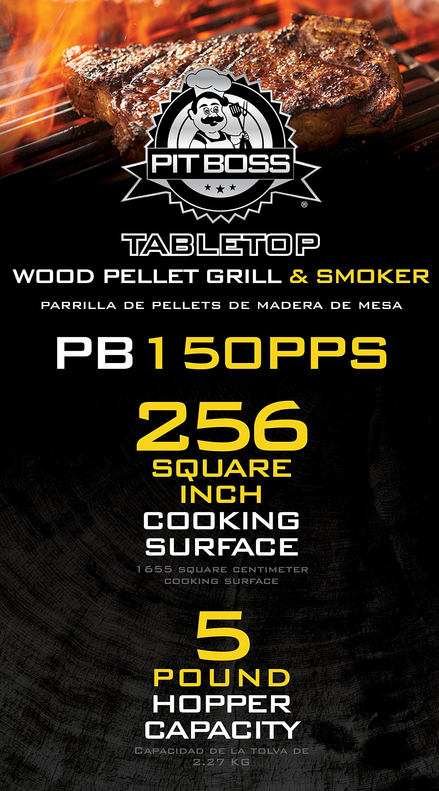 Pit Boss Portable Table Top Wood Pellet Grill Mahogany