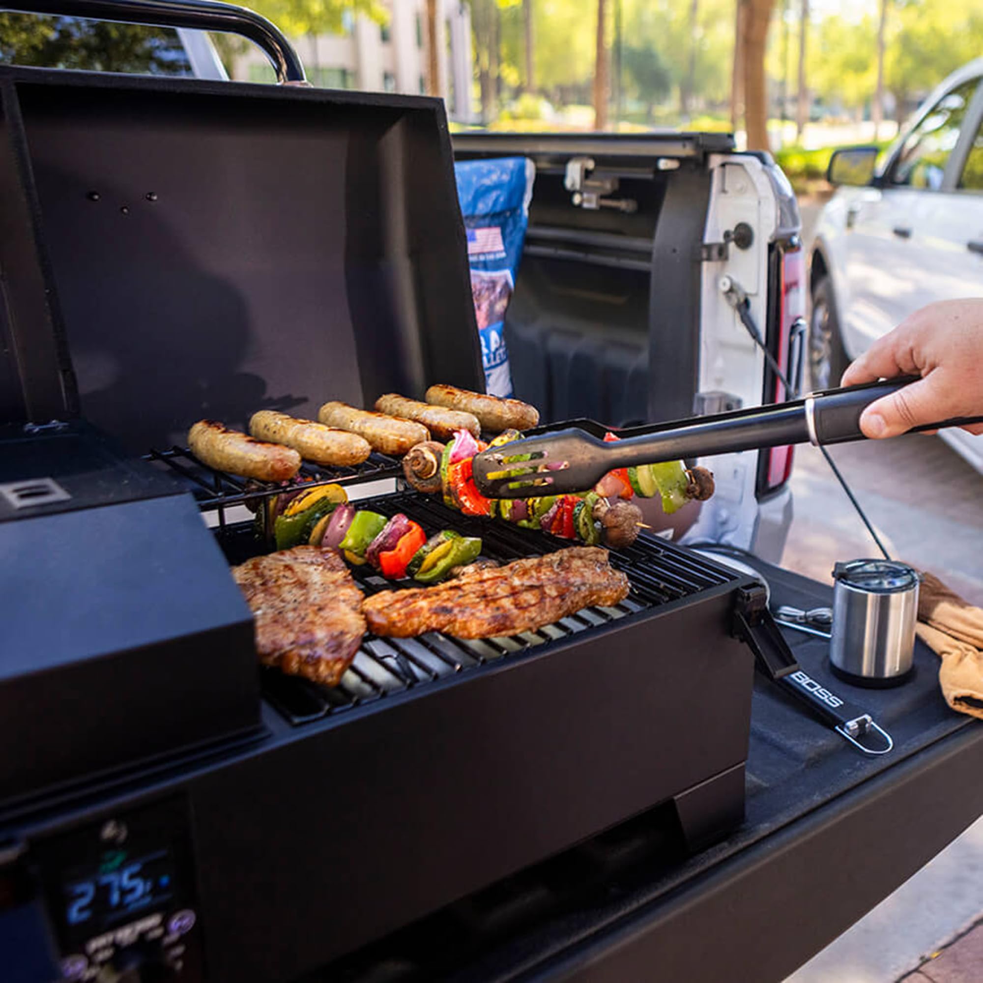 Pit Boss Portable Table Top Wood Pellet Grill Mahogany