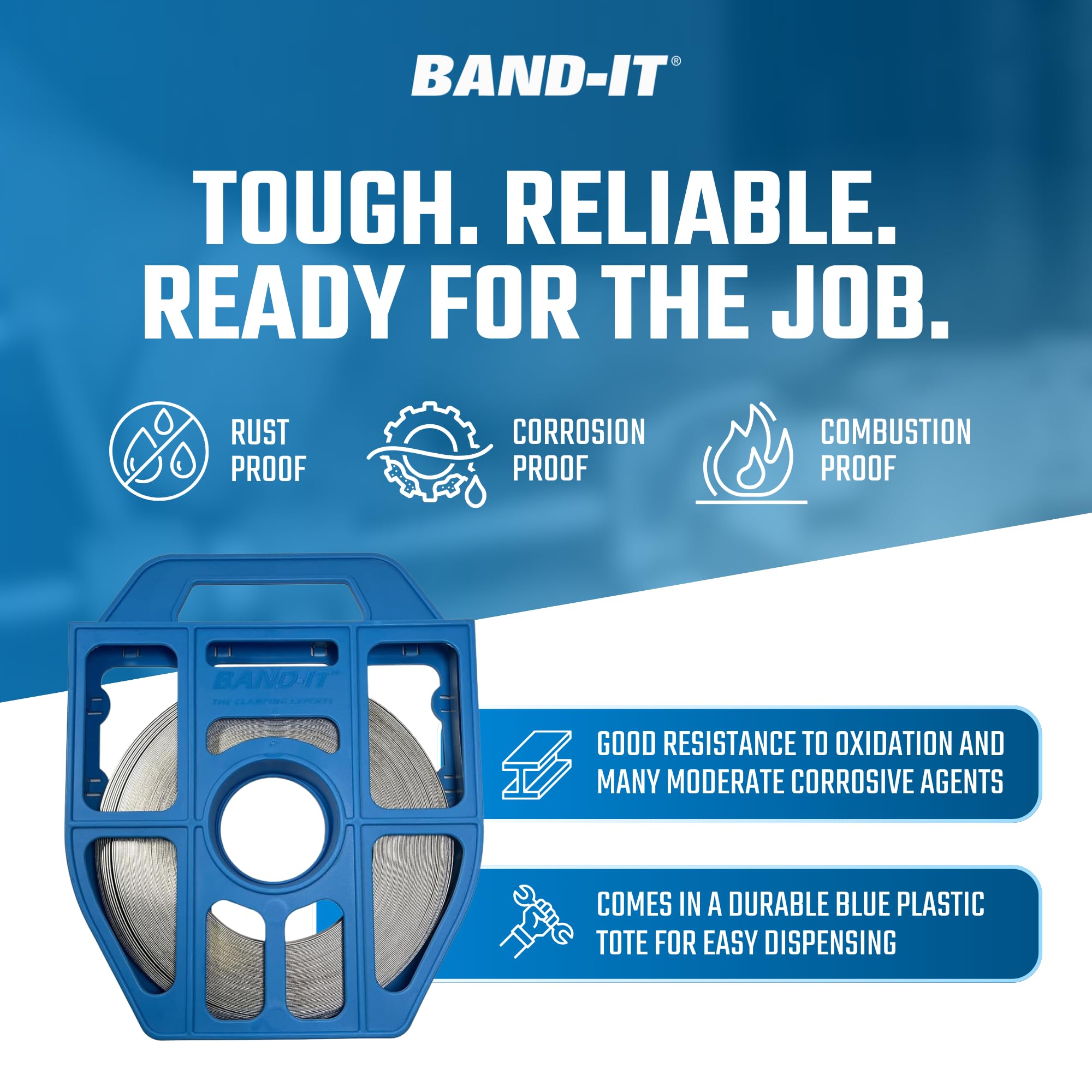 BAND-IT 201 Stainless Steel Bright Annealed Finish Band in Tote