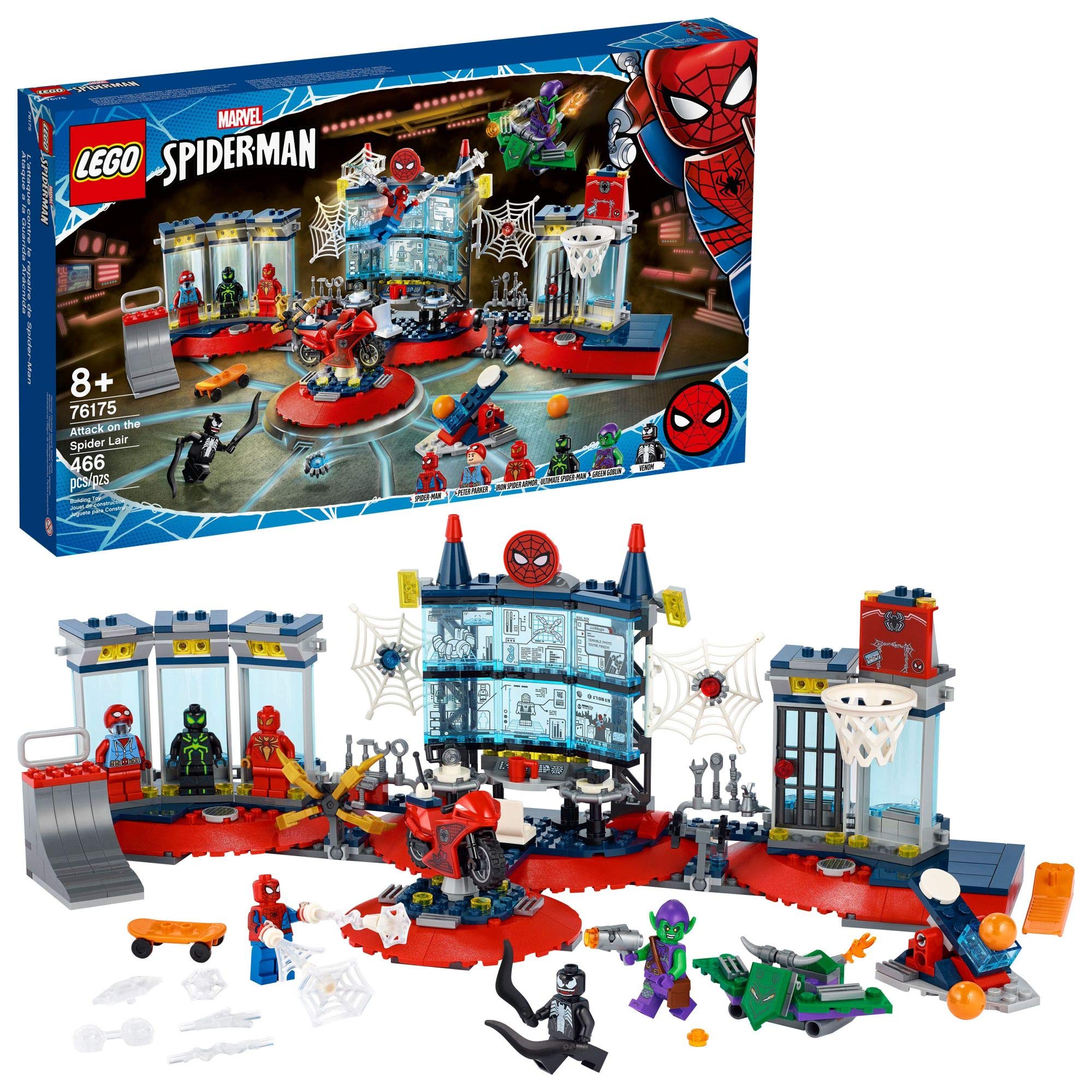 LEGO Marvel Spider-Man Attack on The Spider Lair 76175 (466 Pieces)