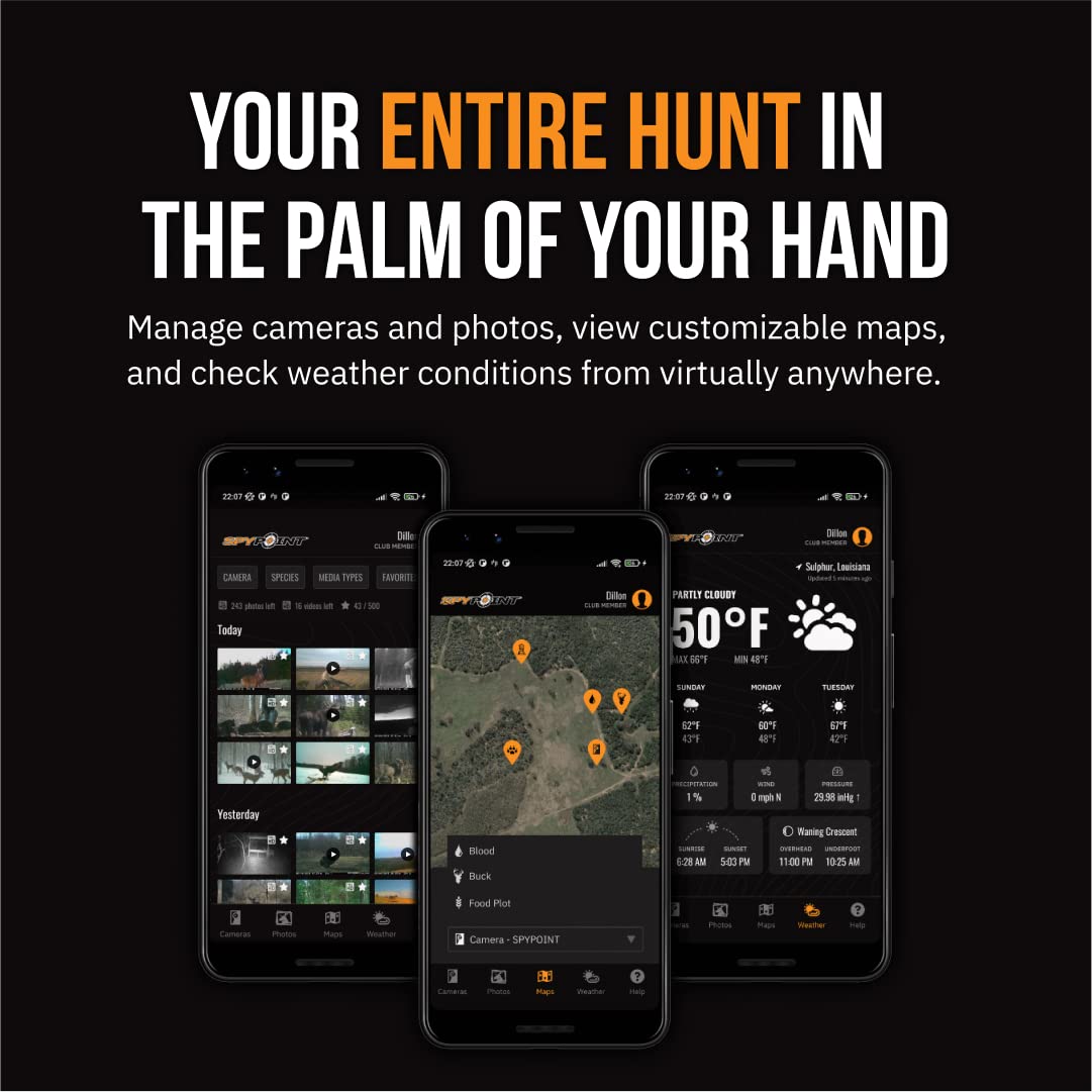 SPYPOINT LM2 Cellular Trail Camera - 20MP Photos, Infrared Night Vision Photos, 90' Flash & Detection, 0.5S Trigger Speed, Optimized Antenna (US)