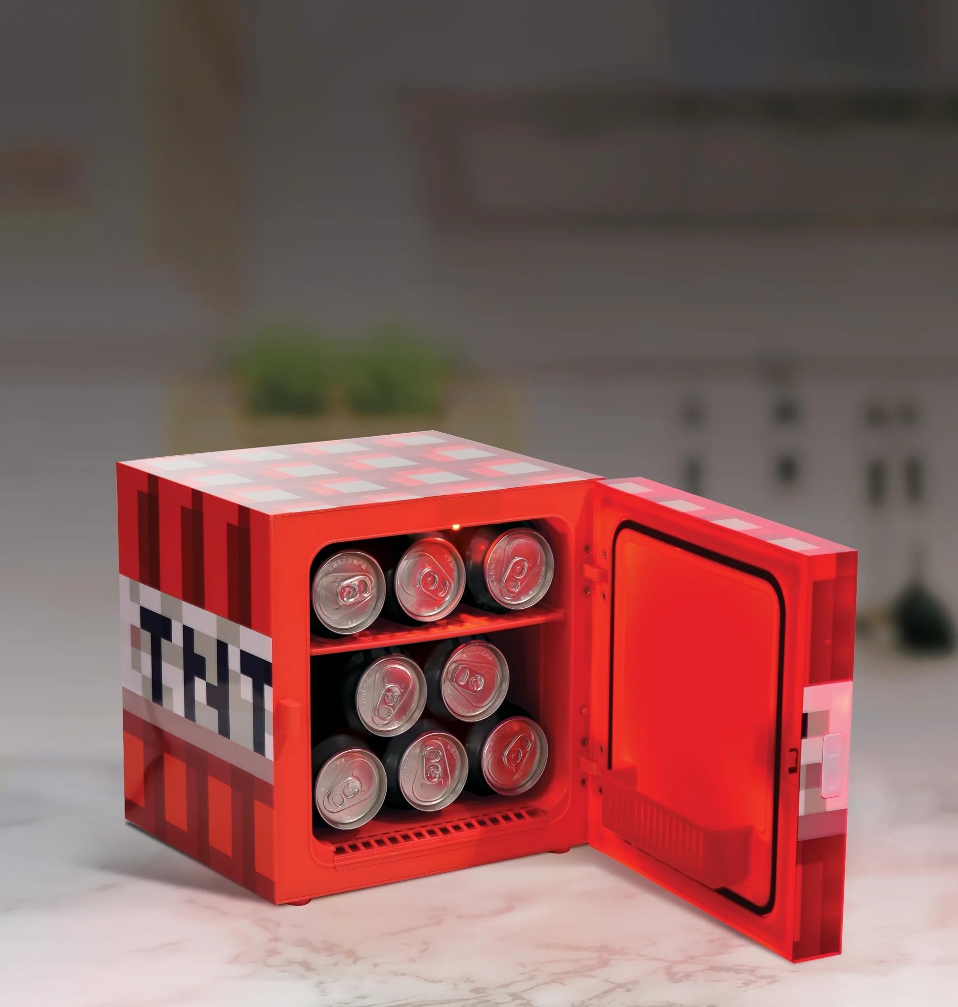 Minecraft Mini Refridgerator TNT Block 9 Can Fridge