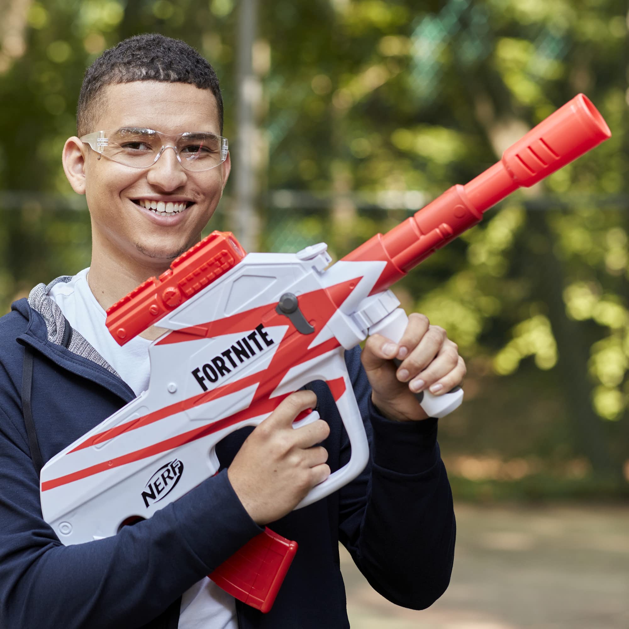 Nerf Fortnite B-AR Motorized Dart Blaster - Fortnite Converge Wrap, Motorized 10-Dart Blasting, 10-Dart Clip, 10 Official Nerf Elite Darts