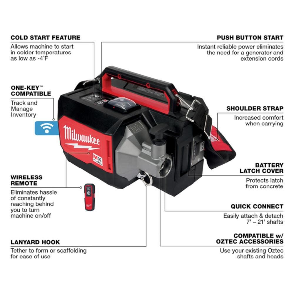Milwaukee MX FUEL Concrete Vibrator