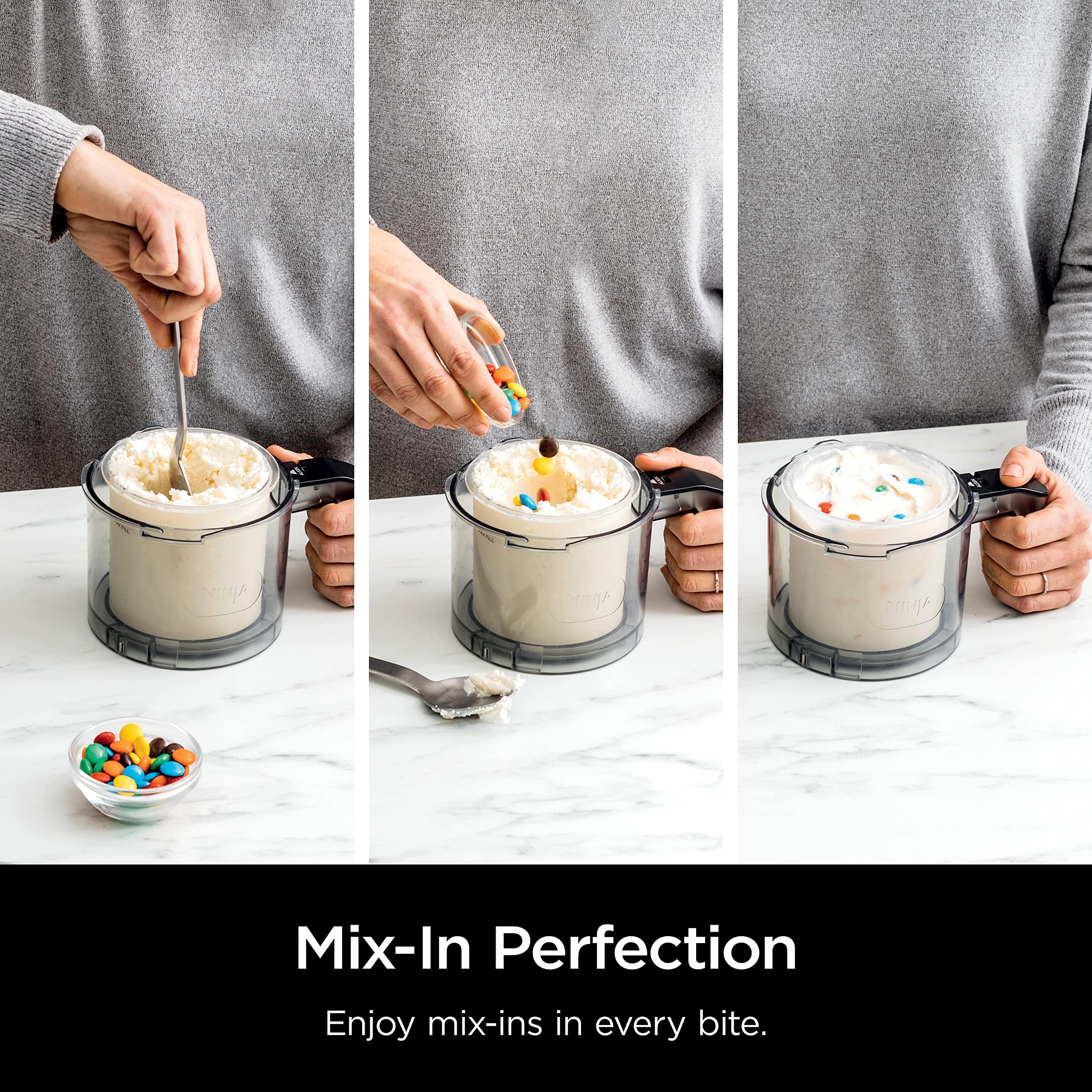 Ninja CREAMi Ice Cream Maker, for Gelato, Mix-ins, Milkshakes, Sorbet, Smoothie Bowls & More, 7 One-Touch Programs, with (2) Pint Containers & Lids, Compact Size, Perfect for Kids