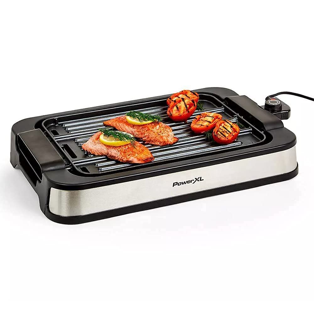 PowerXL Premium Indoor Electric Grill, Smokeless BBQ, Multi-Purpose Countertop Griddle, Authentic Grill Marks, Dishwasher-Safe, Non-Stick Coating, Rapid Heat