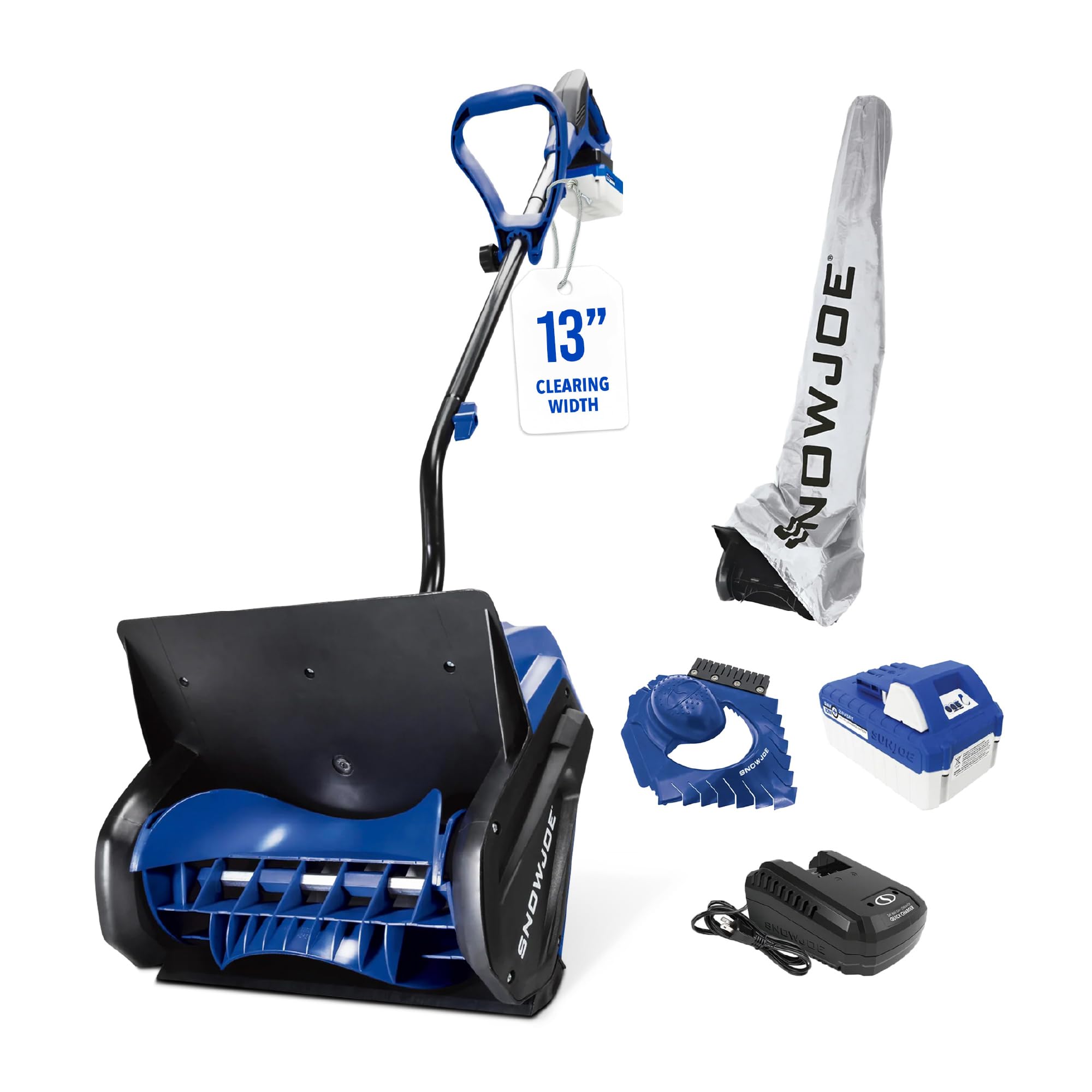 Snow Joe 24V Cordless Electric Shovel Kit w/Battery & Charger, 13″ Clearing Width, 400W Motor