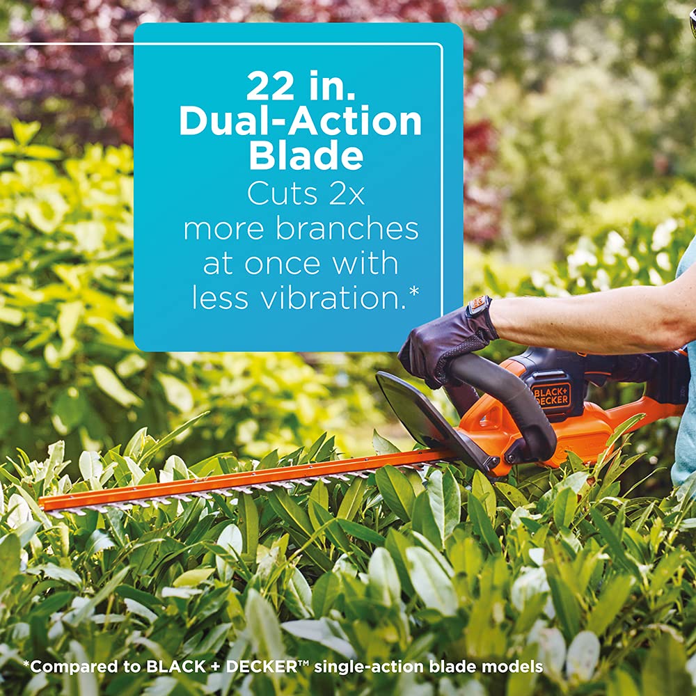 BLACK+DECKER 20V MAX* Cordless Hedge Trimmer with POWERCOMMAND Powercut