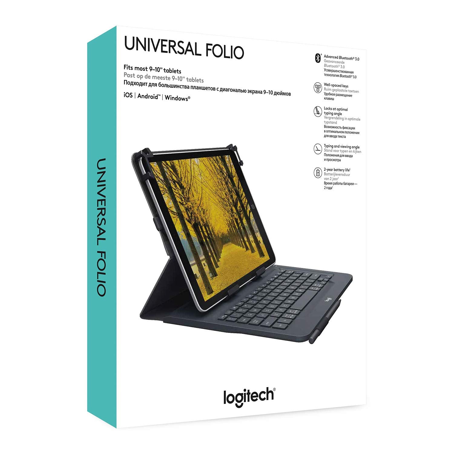 Logitech Universal Folio with Integrated Bluetooth 3.0 Keyboard for 9-10"
