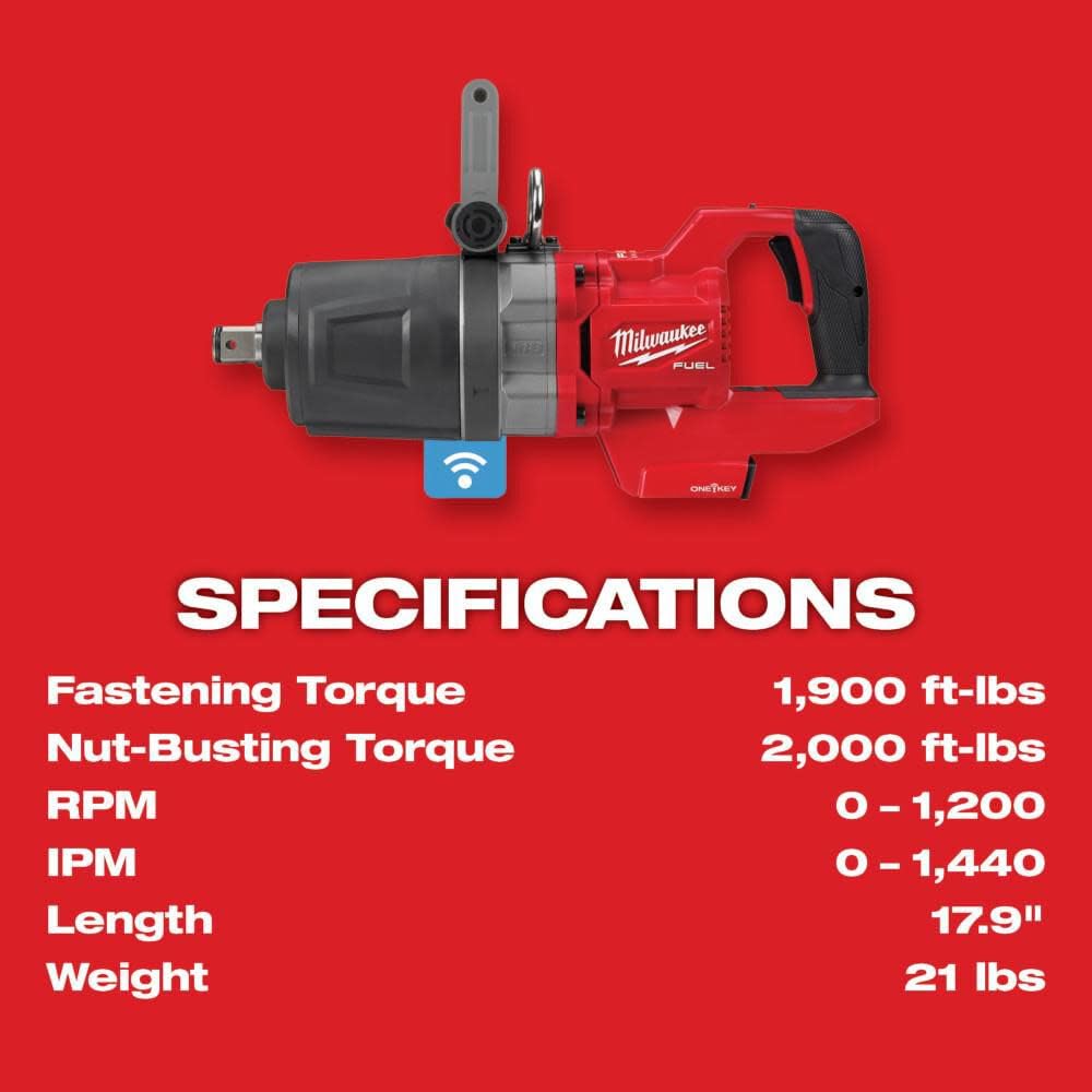 Milwaukee M18 FUEL 1 in. D-Handle High Torque Impact Wrench with ONE-KEY Kit