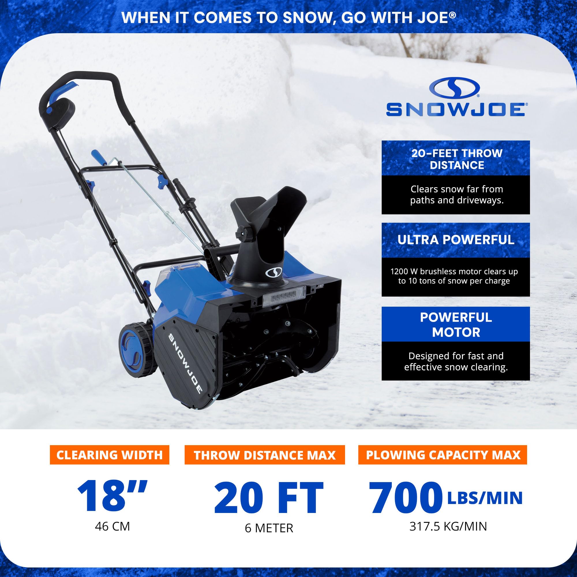 Snow Joe 48V Cordless Snow Blower Kit with Cover