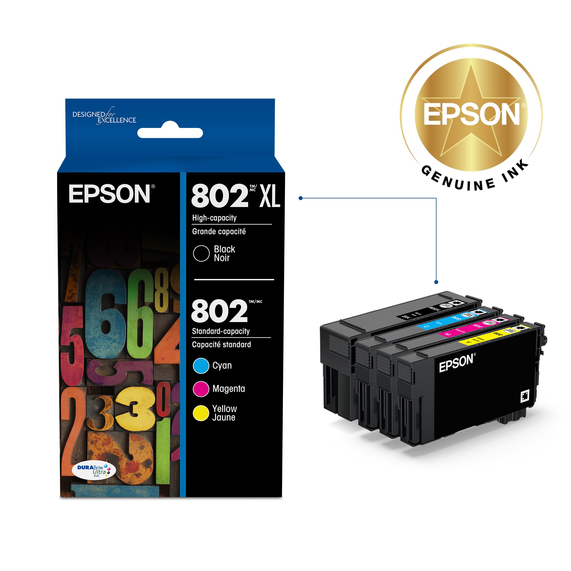 Epson T802XL120 DURABrite Ultra High Capacity Cartridge Ink
