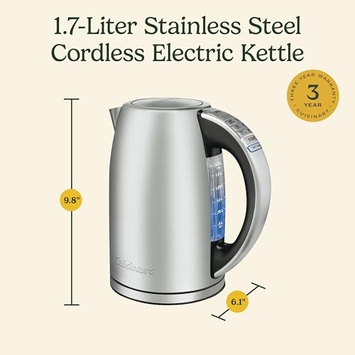Cuisinart PerfecTemp 1.7-Liter Electric Kettle Cordless Electric Tea Kettle