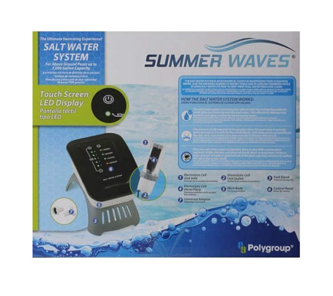 SUMMER WAVES SALT WATER SYSTEM FOR ABOVE GROUND POOLS W/ TOUCH LED DISPLAY