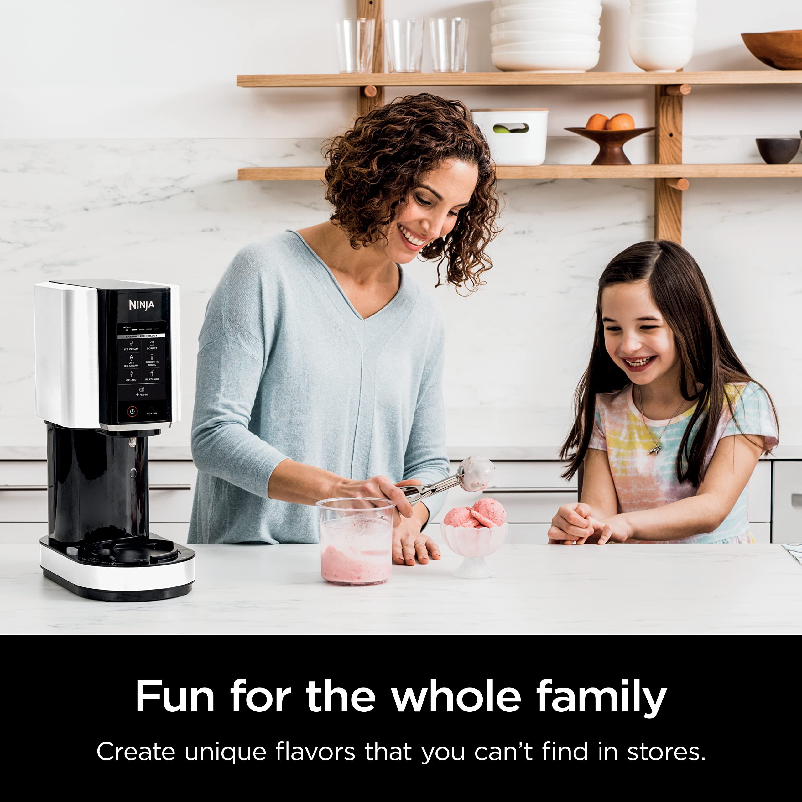 Ninja CREAMi Ice Cream Maker, for Gelato, Mix-ins, Milkshakes, Sorbet, Smoothie Bowls & More, 7 One-Touch Programs, with (2) Pint Containers & Lids, Compact Size, Perfect for Kids
