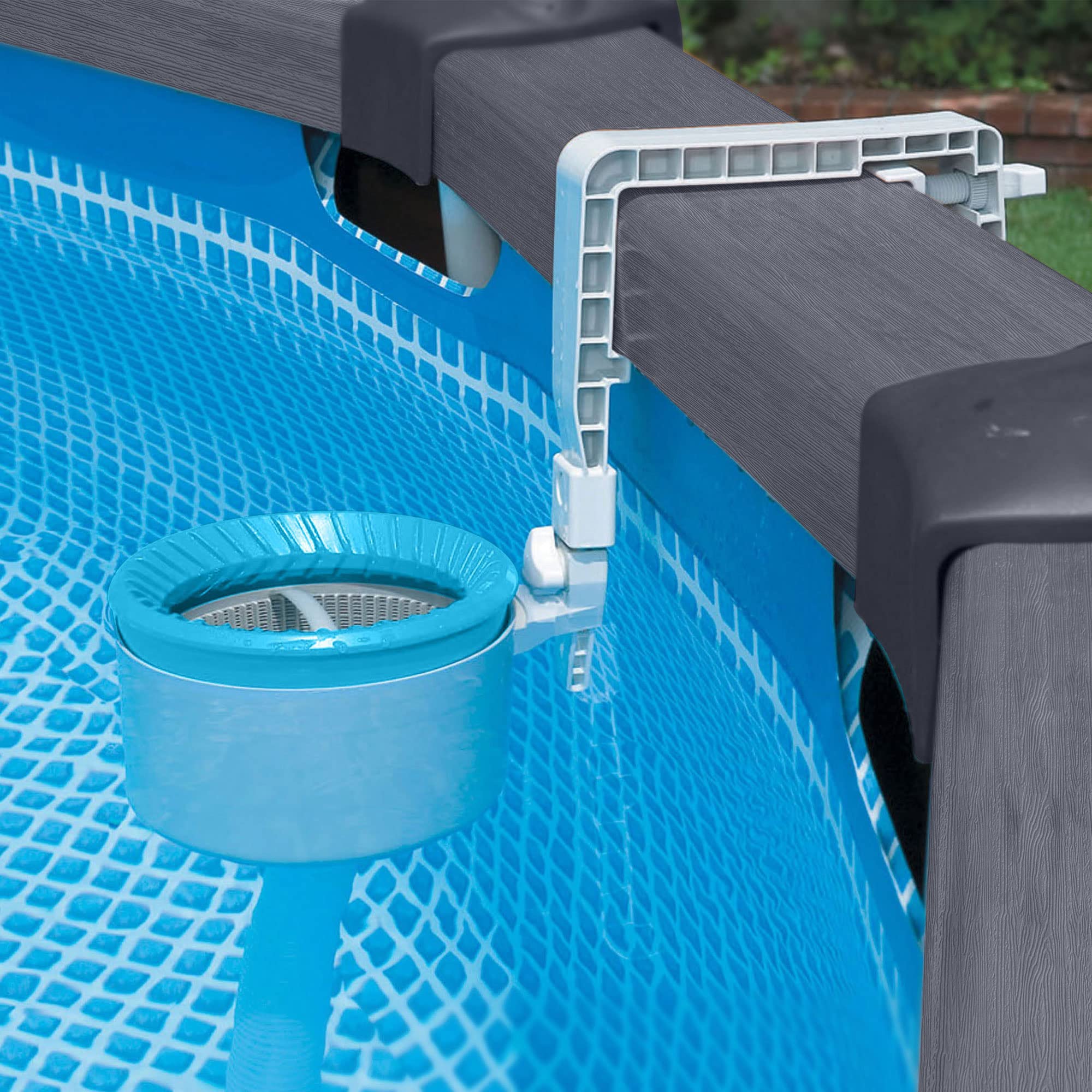 Intex Deluxe Wall Mounted Pool Surface Automatic Skimmer with Removable Strainer