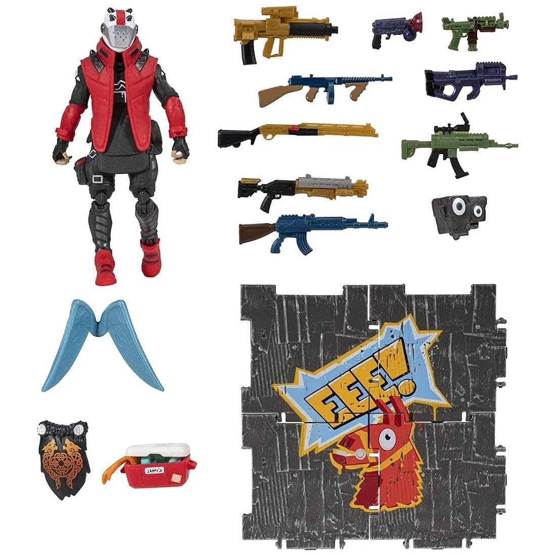 Fortnite Vending Machine, Features 4 Inch X-Lord Action Figure, Includes 9 Weapons, 4 Back Bling, and 4 Building Material Pieces