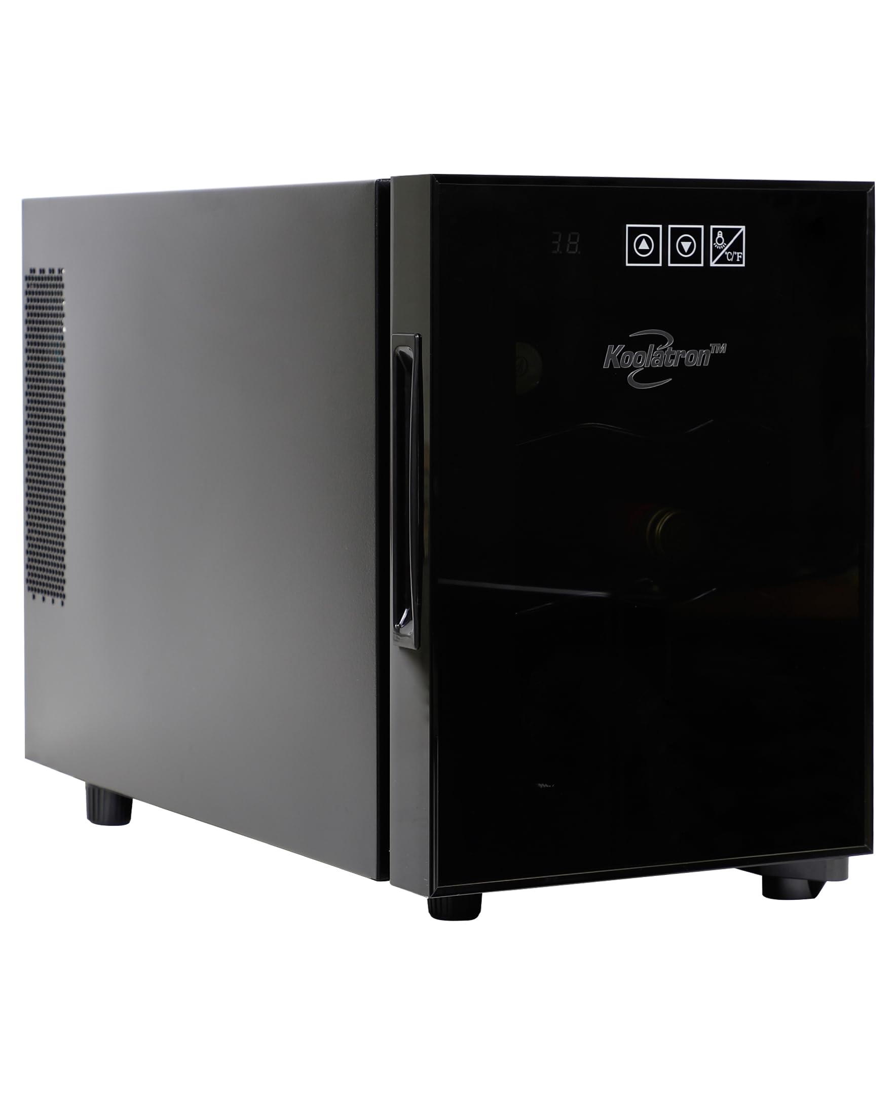 Koolatron 6 Bottle Wine Fridge – Freestanding Wine Cooler with Glass Door 0.6 cu ft (16 L)