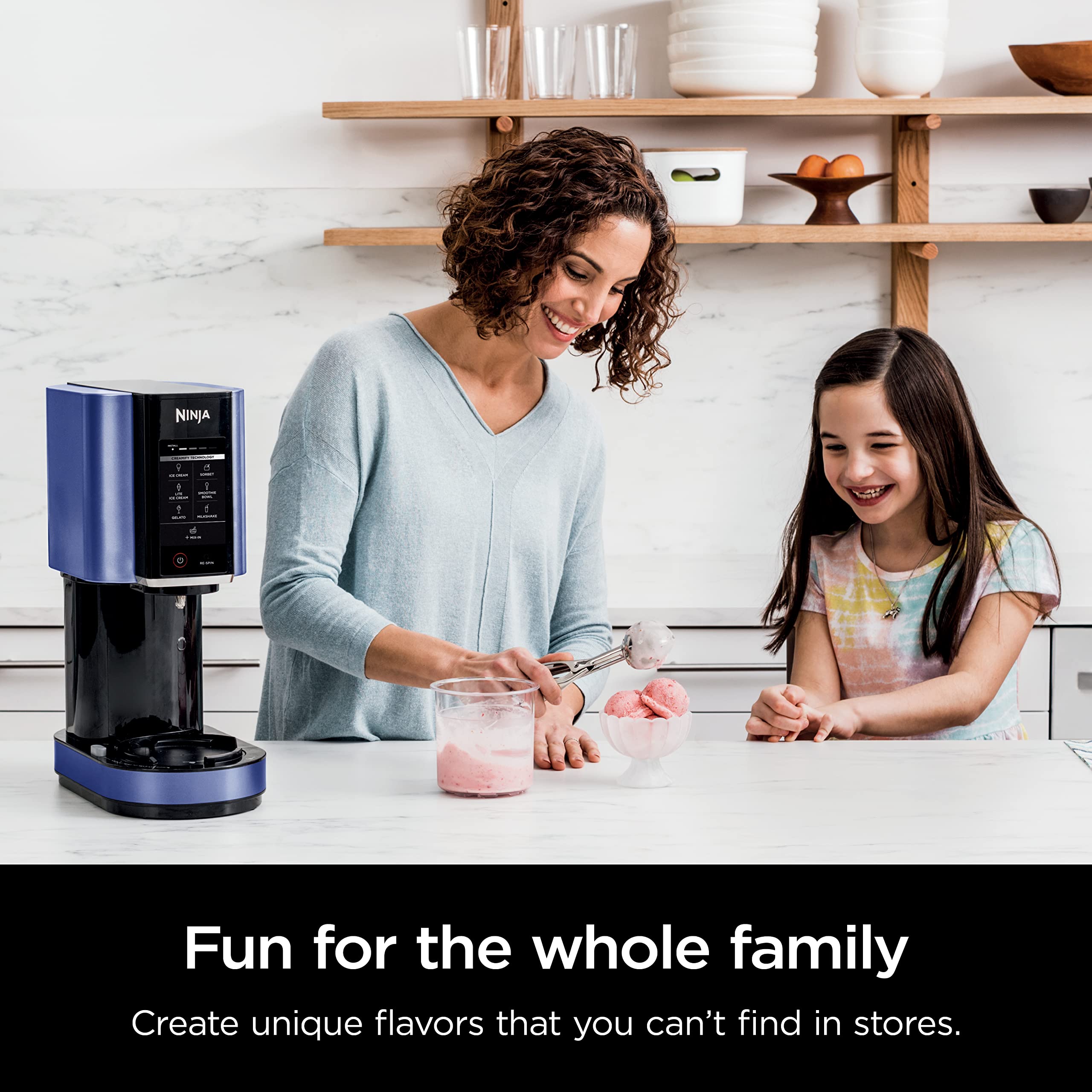 Ninja CREAMi Ice Cream Maker, for Gelato, Mix-ins, Milkshakes, Sorbet, Smoothie Bowls & More, 7 One-Touch Programs, with (2) Pint Containers & Lids, Compact Size, Perfect for Kids