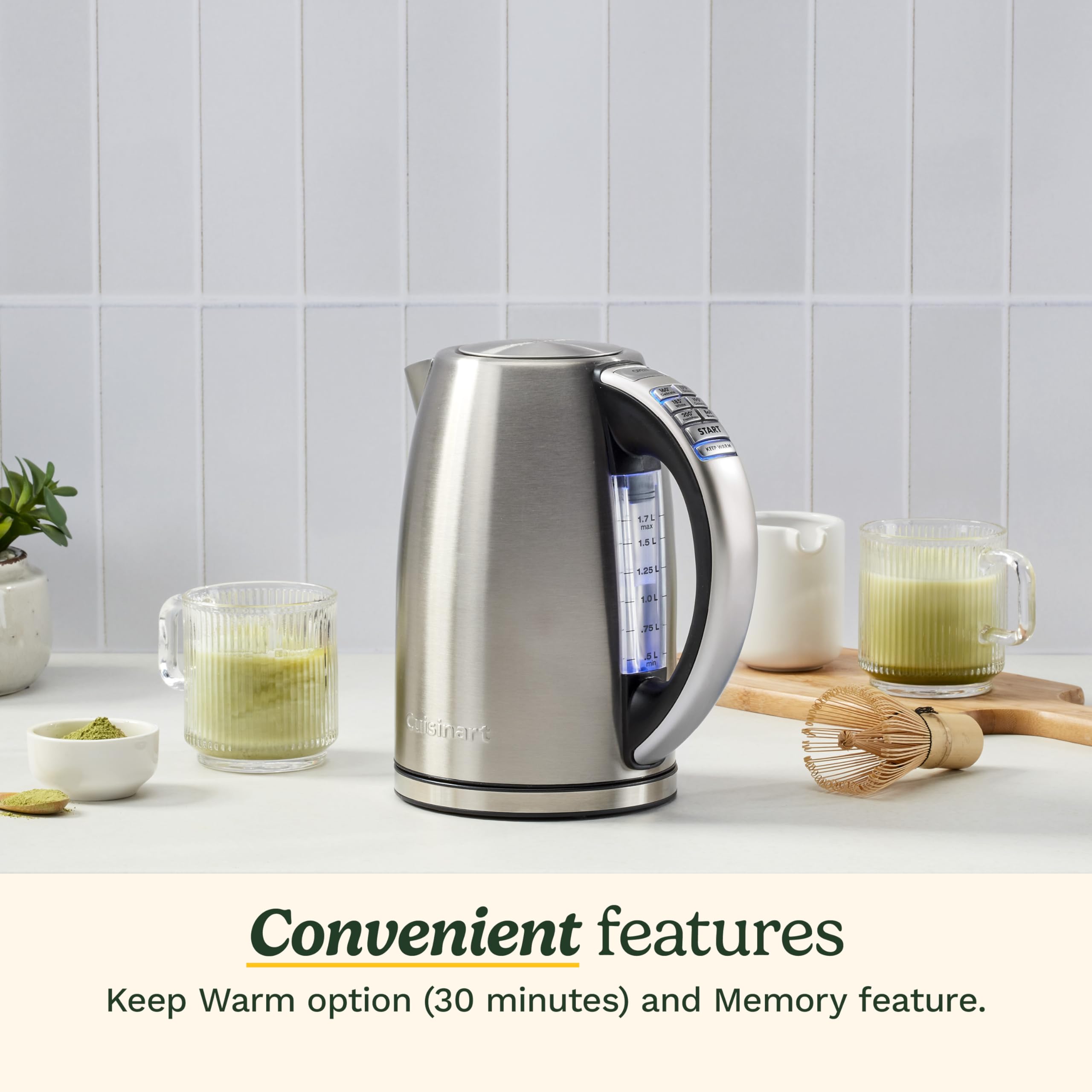 Cuisinart PerfecTemp 1.7-Liter Electric Kettle Cordless Electric Tea Kettle