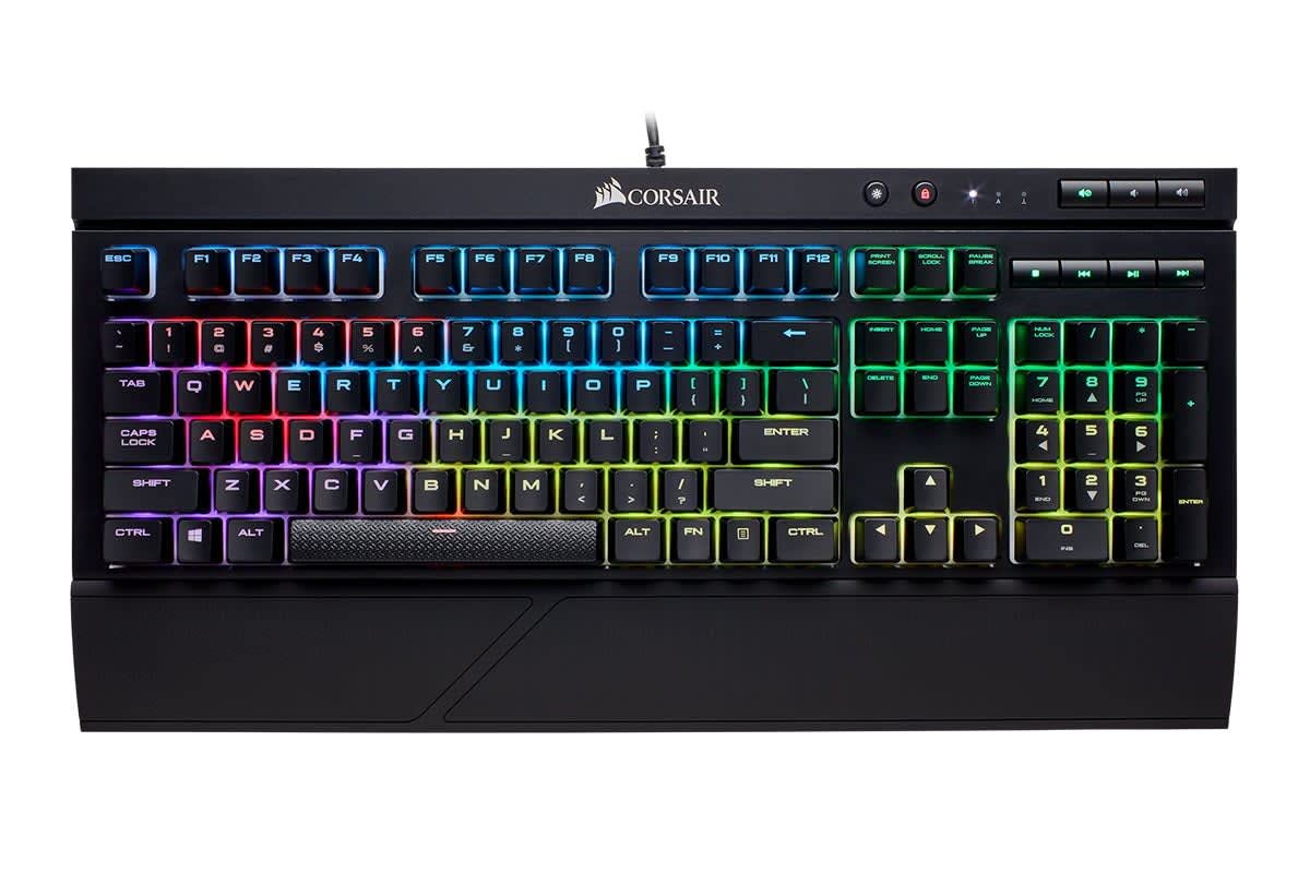 CORSAIR - K68 RGB Mechanical Gaming Keyboard RGB Backlit Cherry MX Red Switch - Black