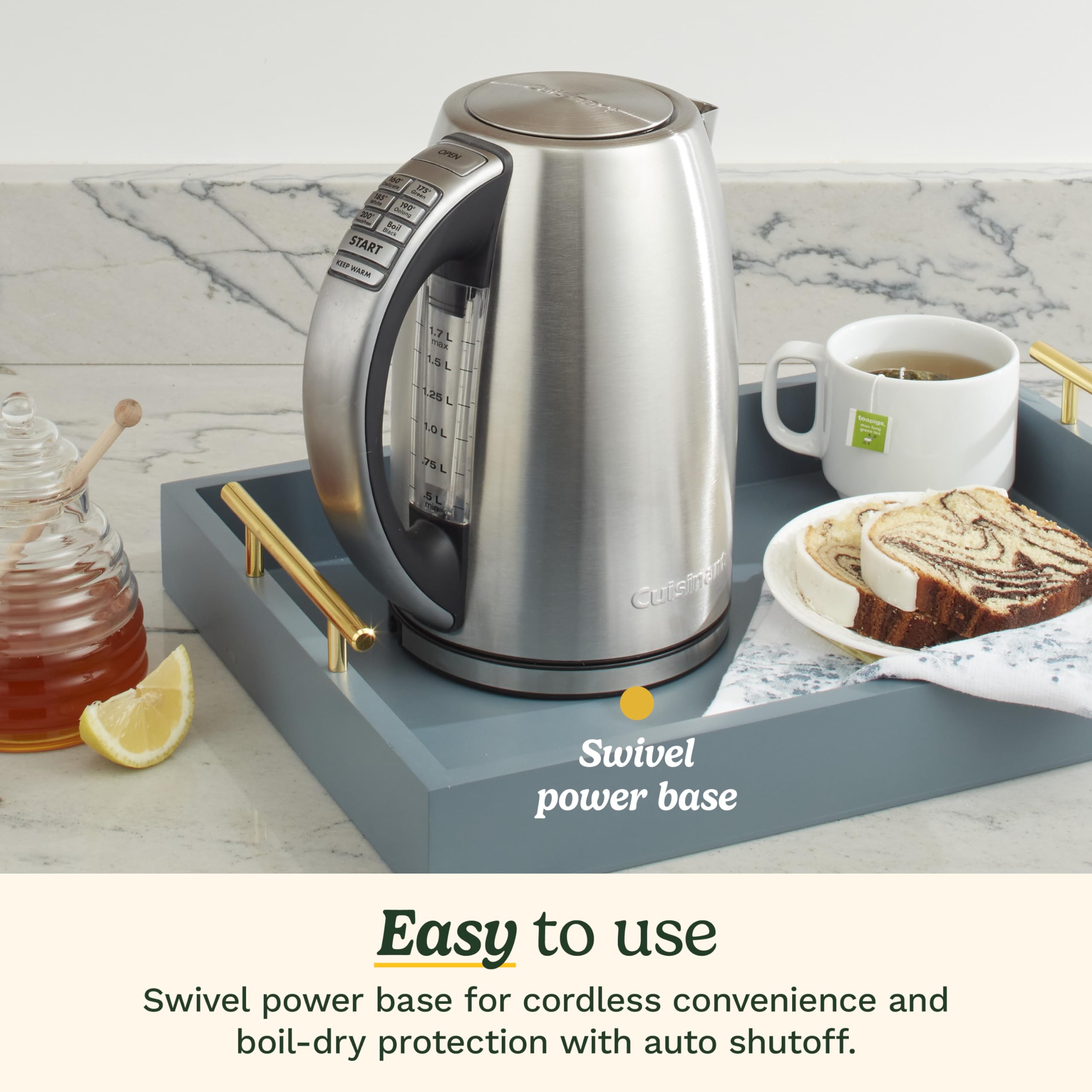 Cuisinart PerfecTemp 1.7-Liter Electric Kettle Cordless Electric Tea Kettle