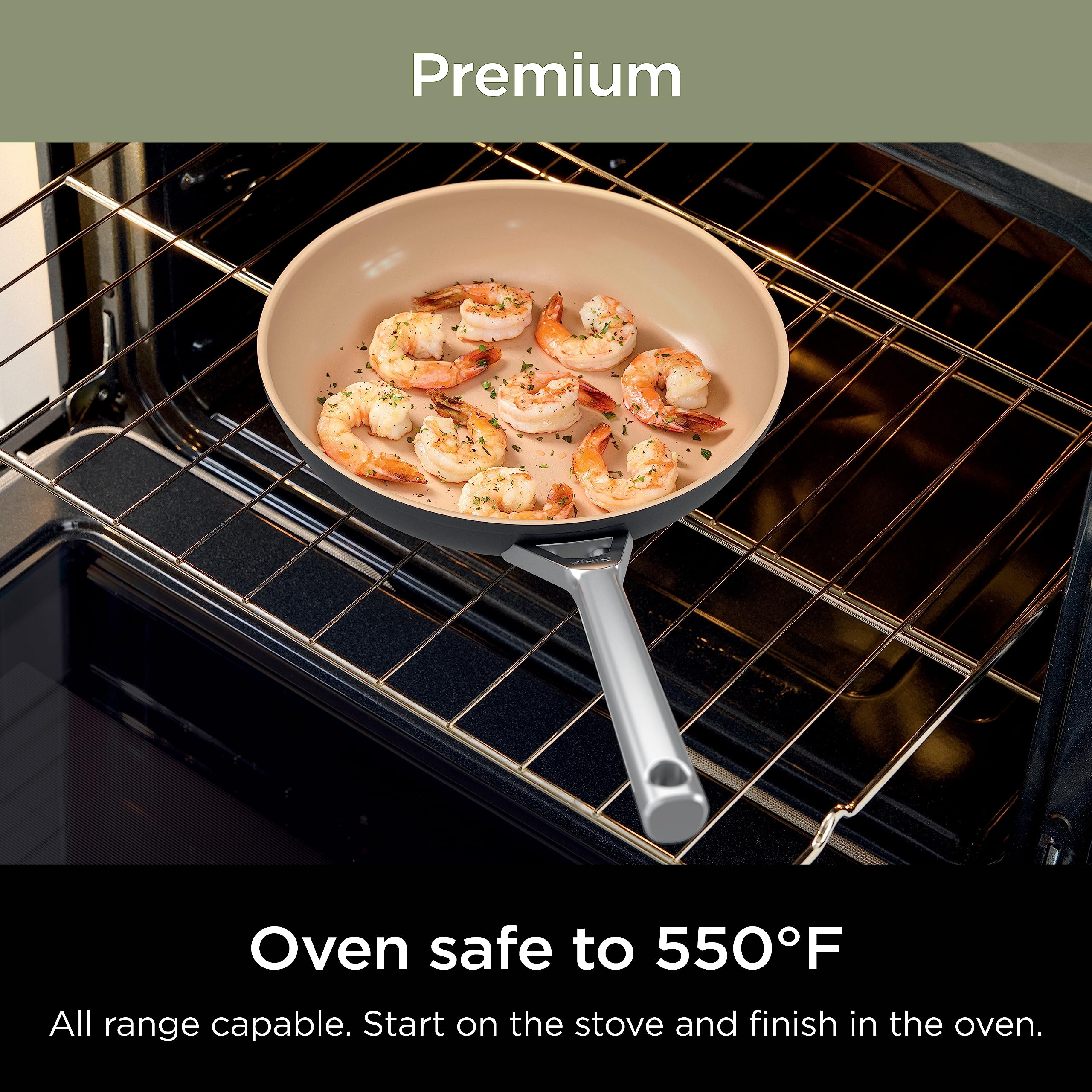 Ninja CW90020 Extended Life Premium Ceramic 8" Fry Pan , Nonstick Fry Pans and Pots