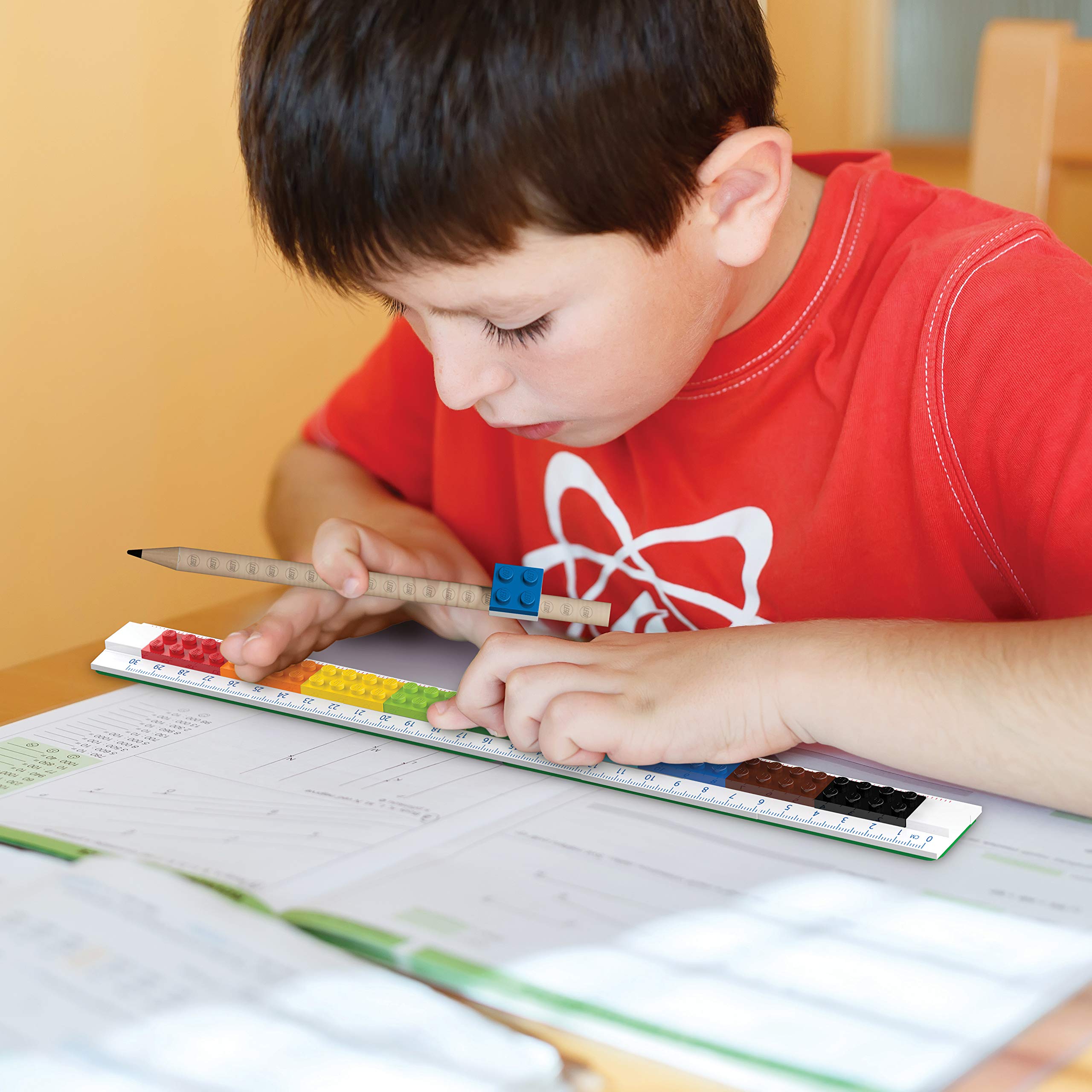 Lego Stationery - Buildable Ruler - 12" (30cm) Ruler with Building Bricks