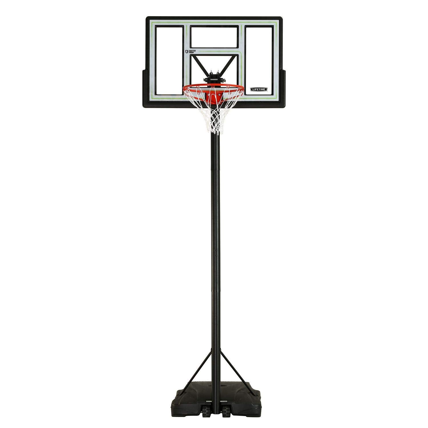 Lifetime 46" Shatterproof Portable Height Adjustable Basketball System, 90584