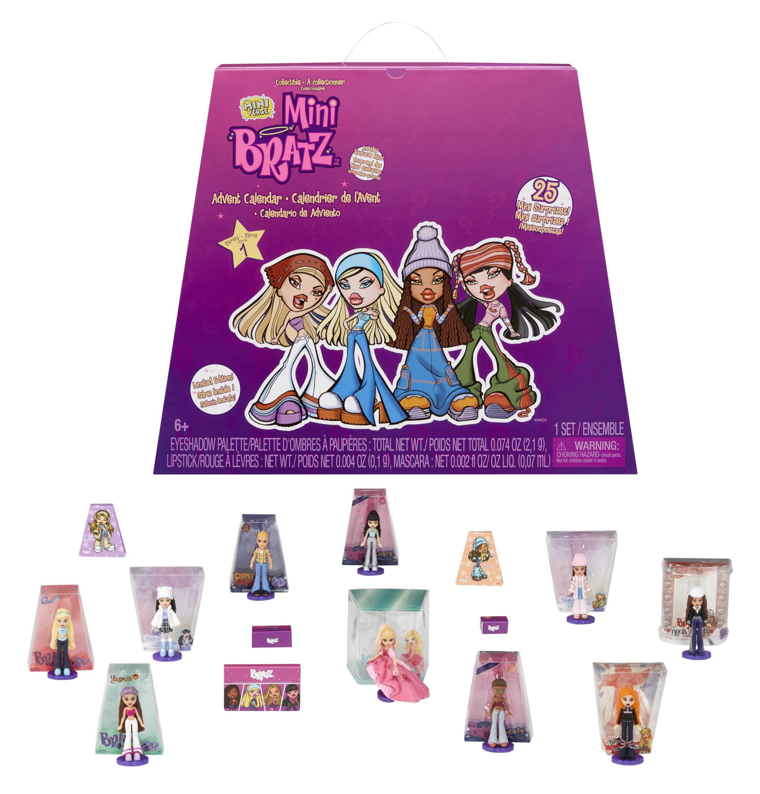 MGA's Miniverse Bratz Minis Advent Calendar - 25 Surprises, Y2K Nostalgia