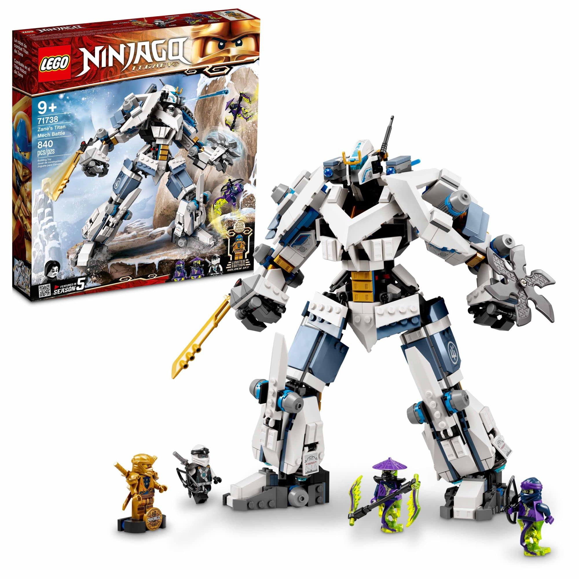 Lego Ninjago Zane's Titan Mech Battle 71738 (840 Pieces)