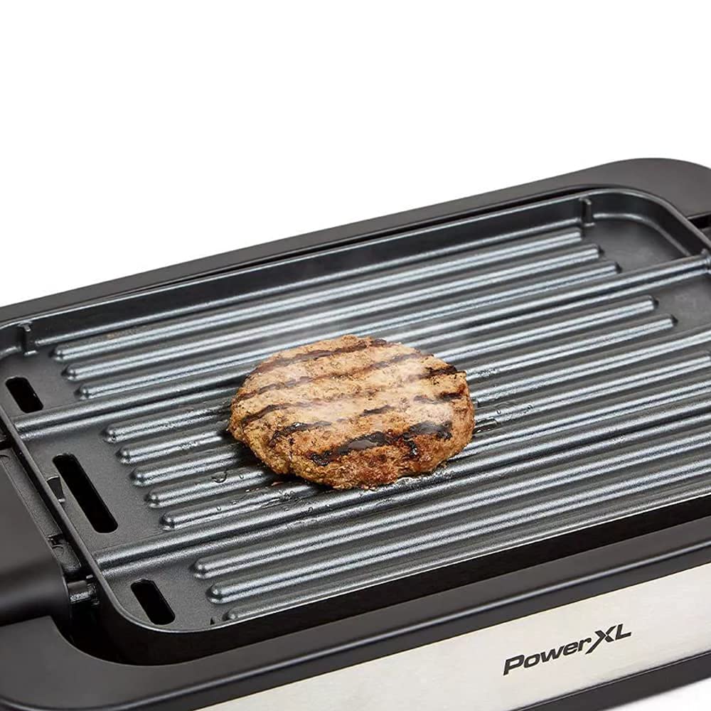 PowerXL Premium Indoor Electric Grill, Smokeless BBQ, Multi-Purpose Countertop Griddle, Authentic Grill Marks, Dishwasher-Safe, Non-Stick Coating, Rapid Heat