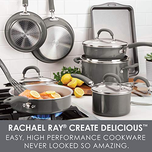 Rachael Ray Create Delicious Nonstick Cookware Induction Pots and Pans Set